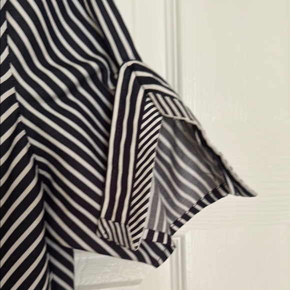 Jones New York Signature Navy & White Striped Button-Up Shirt, Size M - Picture 4 of 8